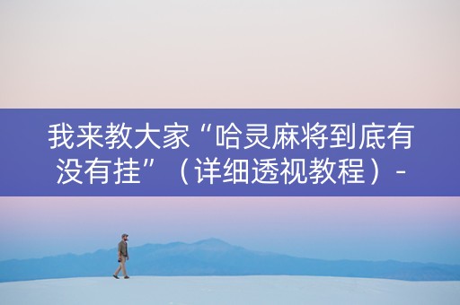 我来教大家“哈灵麻将到底有没有挂”（详细透视教程）-哔哩哔哩