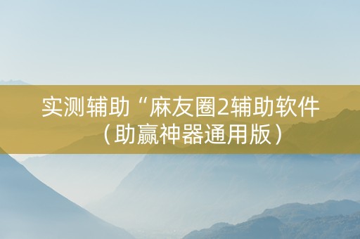 实测辅助“麻友圈2辅助软件（助赢神器通用版）