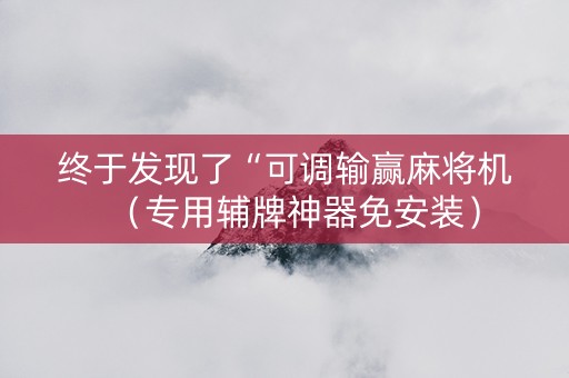 终于发现了“可调输赢麻将机（专用辅牌神器免安装）