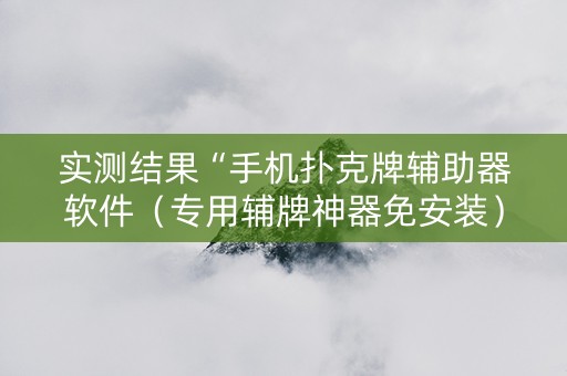 实测结果“手机扑克牌辅助器软件（专用辅牌神器免安装）