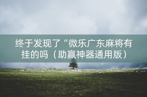 终于发现了“微乐广东麻将有挂的吗（助赢神器通用版）
