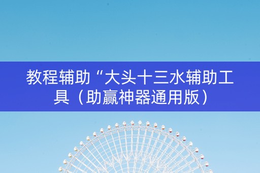 教程辅助“大头十三水辅助工具（助赢神器通用版）