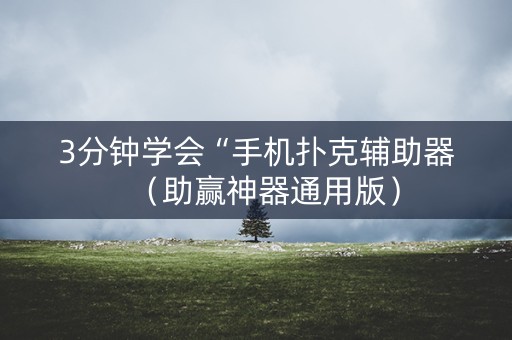3分钟学会“手机扑克辅助器（助赢神器通用版）