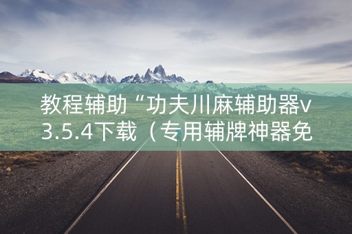 教程辅助“功夫川麻辅助器v3.5.4下载（专用辅牌神器免安装）