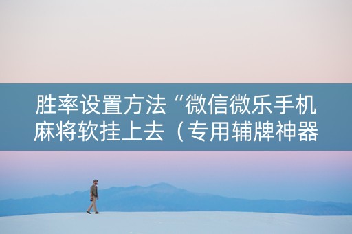 胜率设置方法“微信微乐手机麻将软挂上去（专用辅牌神器免安装）