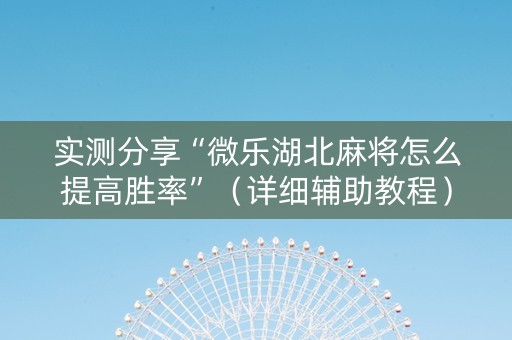 实测分享“微乐湖北麻将怎么提高胜率”（详细辅助教程）-哔哩哔哩