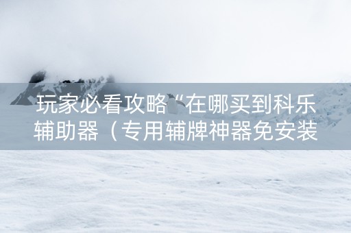 玩家必看攻略“在哪买到科乐辅助器（专用辅牌神器免安装）