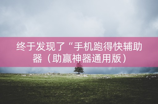 终于发现了“手机跑得快辅助器（助赢神器通用版）