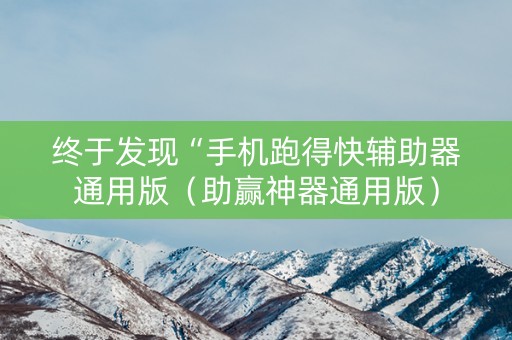 终于发现“手机跑得快辅助器通用版（助赢神器通用版）