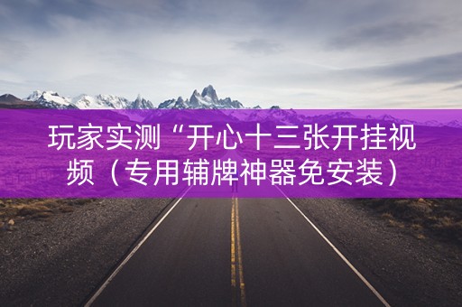 玩家实测“开心十三张开挂视频（专用辅牌神器免安装）