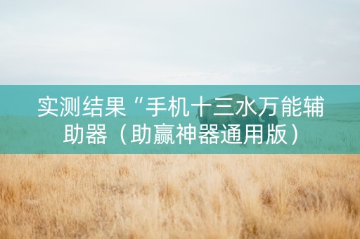 实测结果“手机十三水万能辅助器（助赢神器通用版）