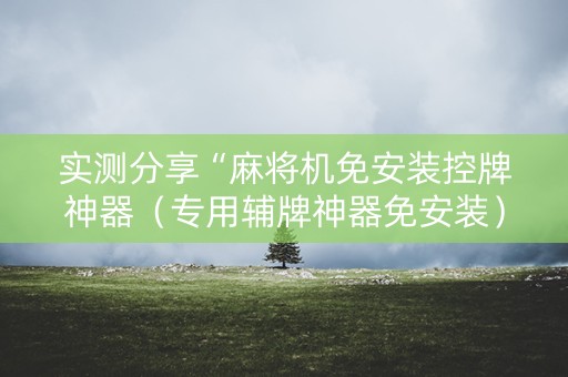 实测分享“麻将机免安装控牌神器（专用辅牌神器免安装）