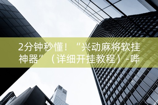 2分钟秒懂！“兴动麻将软挂神器”（详细开挂教程）-哔哩哔哩