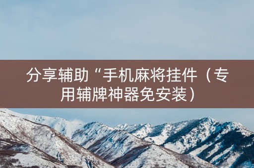 分享辅助“手机麻将挂件（专用辅牌神器免安装）