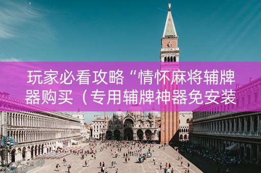 玩家必看攻略“情怀麻将辅牌器购买（专用辅牌神器免安装）