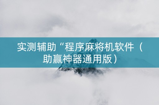实测辅助“程序麻将机软件（助赢神器通用版）