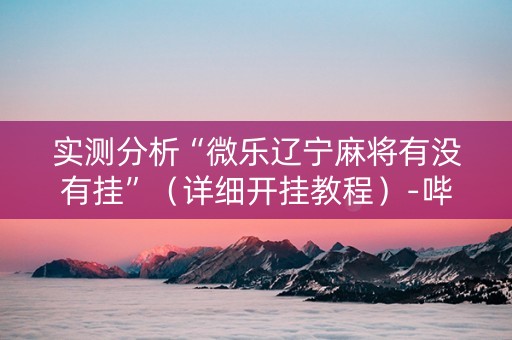 实测分析“微乐辽宁麻将有没有挂”（详细开挂教程）-哔哩哔哩