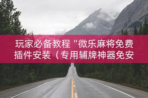 玩家必备教程“微乐麻将免费插件安装（专用辅牌神器免安装）