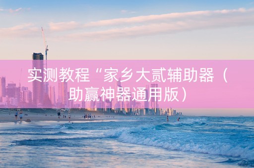 实测教程“家乡大贰辅助器（助赢神器通用版）
