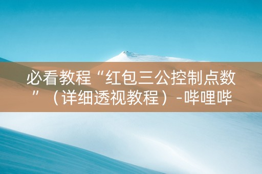 必看教程“红包三公控制点数”（详细透视教程）-哔哩哔哩