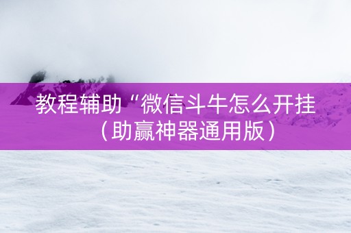 教程辅助“微信斗牛怎么开挂（助赢神器通用版）