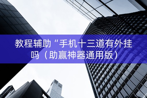 教程辅助“手机十三道有外挂吗（助赢神器通用版）