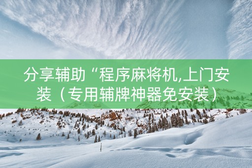 分享辅助“程序麻将机,上门安装（专用辅牌神器免安装）