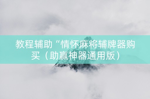 教程辅助“情怀麻将辅牌器购买（助赢神器通用版）
