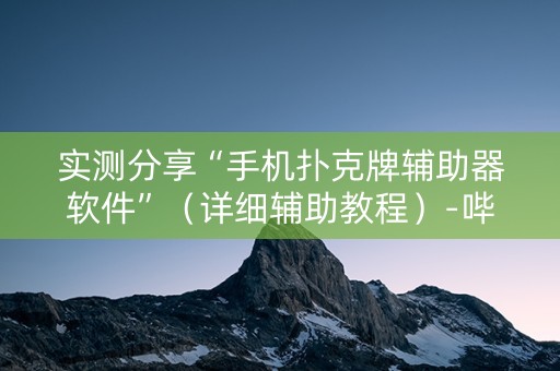 实测分享“手机扑克牌辅助器软件”（详细辅助教程）-哔哩哔哩