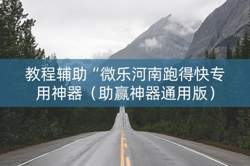 教程辅助“微乐河南跑得快专用神器（助赢神器通用版）