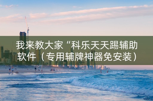 我来教大家“科乐天天踢辅助软件（专用辅牌神器免安装）