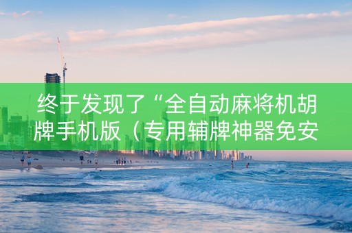 终于发现了“全自动麻将机胡牌手机版（专用辅牌神器免安装）