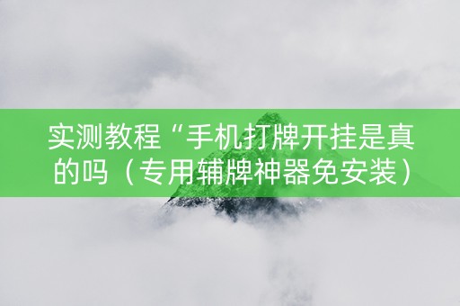 实测教程“手机打牌开挂是真的吗（专用辅牌神器免安装）
