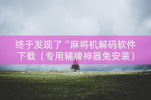 终于发现了“麻将机解码软件下载（专用辅牌神器免安装）