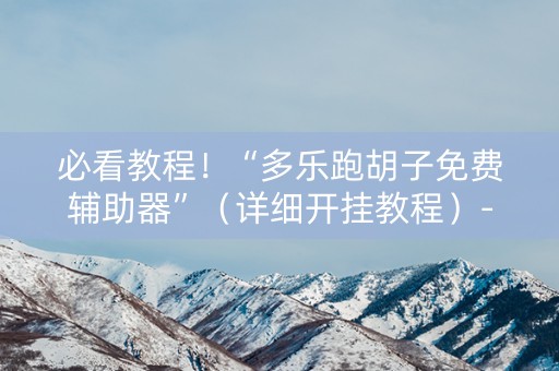 必看教程！“多乐跑胡子免费辅助器”（详细开挂教程）-哔哩哔哩