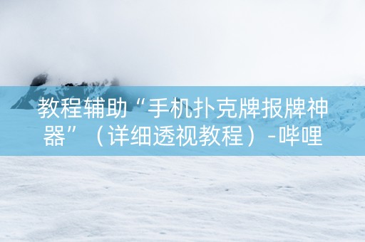 教程辅助“手机扑克牌报牌神器”（详细透视教程）-哔哩哔哩