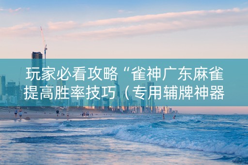 玩家必看攻略“雀神广东麻雀提高胜率技巧（专用辅牌神器免安装）