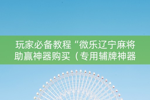 玩家必备教程“微乐辽宁麻将助赢神器购买（专用辅牌神器免安装）