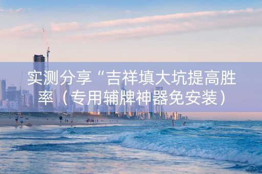实测分享“吉祥填大坑提高胜率（专用辅牌神器免安装）
