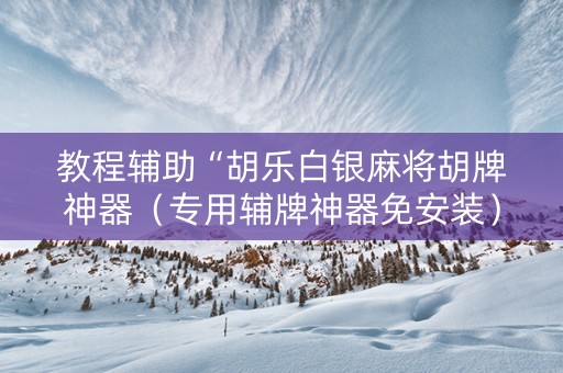 教程辅助“胡乐白银麻将胡牌神器（专用辅牌神器免安装）