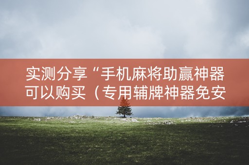 实测分享“手机麻将助赢神器可以购买（专用辅牌神器免安装）