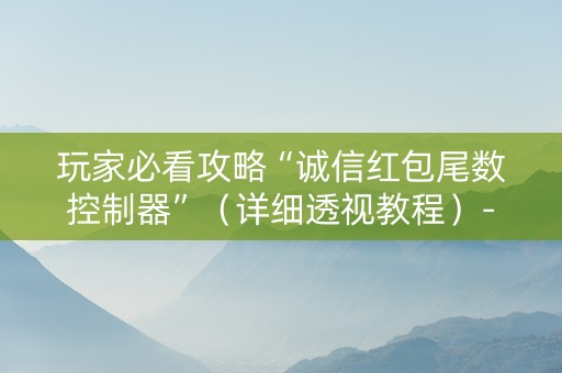玩家必看攻略“诚信红包尾数控制器”（详细透视教程）-哔哩哔哩