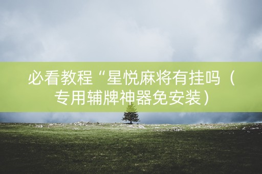 必看教程“星悦麻将有挂吗（专用辅牌神器免安装）