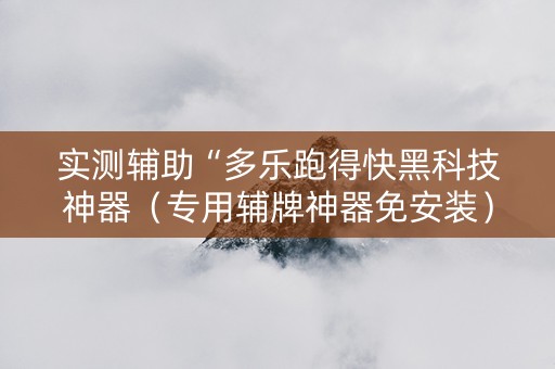 实测辅助“多乐跑得快黑科技神器（专用辅牌神器免安装）