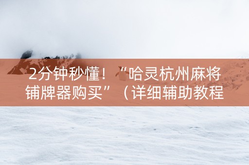 2分钟秒懂！“哈灵杭州麻将铺牌器购买”（详细辅助教程）-哔哩哔哩