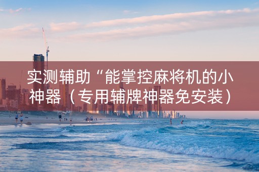 实测辅助“能掌控麻将机的小神器（专用辅牌神器免安装）