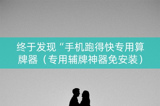 终于发现“手机跑得快专用算牌器（专用辅牌神器免安装）
