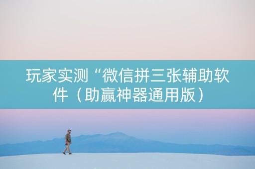 玩家实测“微信拼三张辅助软件（助赢神器通用版）