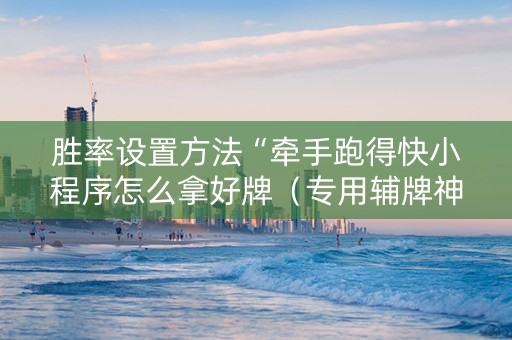 胜率设置方法“牵手跑得快小程序怎么拿好牌（专用辅牌神器免安装）