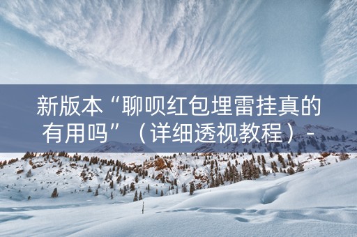新版本“聊呗红包埋雷挂真的有用吗”（详细透视教程）-哔哩哔哩